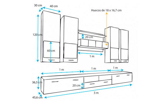 Productos Colectivia - Mueble de salón Aviona en distintos colores