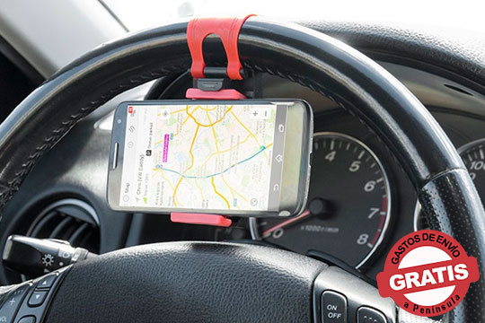 Pack 2 Soportes de móvil para volante ¡Con GPS, manos libres...!