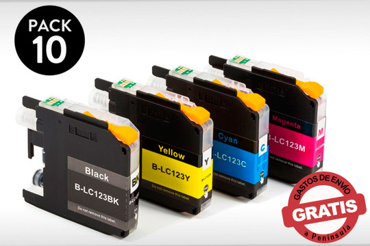 Pack de 10 cartuchos genéricos ZP Brother LC-123 ¡Imprime sin límite!