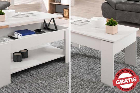 Mesas de centro elevables en color blanco ¡Prácticas y funcionales!