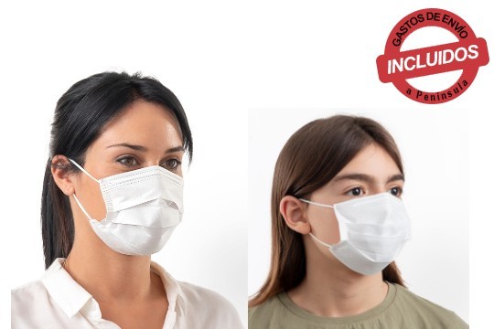 MASCARILLA DESECHABLE DE 3 CAPAS (PACK DE 60)