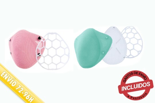 Mascarilla infantil de silicona con 10 unidades de filtros KN95 FFP2