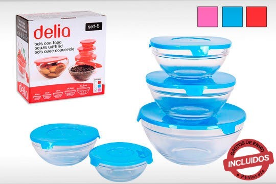 Set de 5 Bols de Cristal