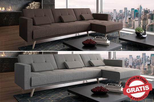 Sofá con chaise lounge